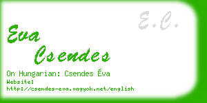 eva csendes business card